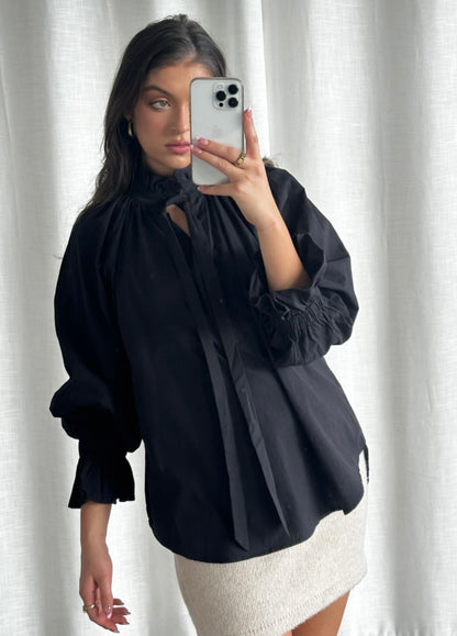 Back Stripe Shirt - Black