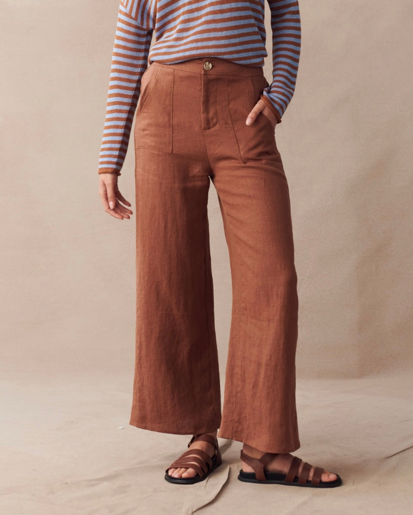 Jude Linen Pants - Rust