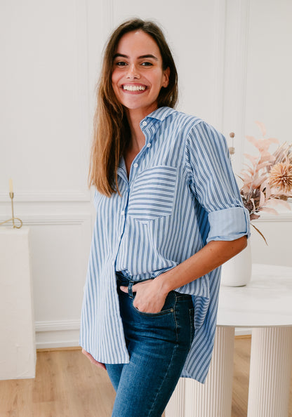 Blue Navy Stripe Shirt