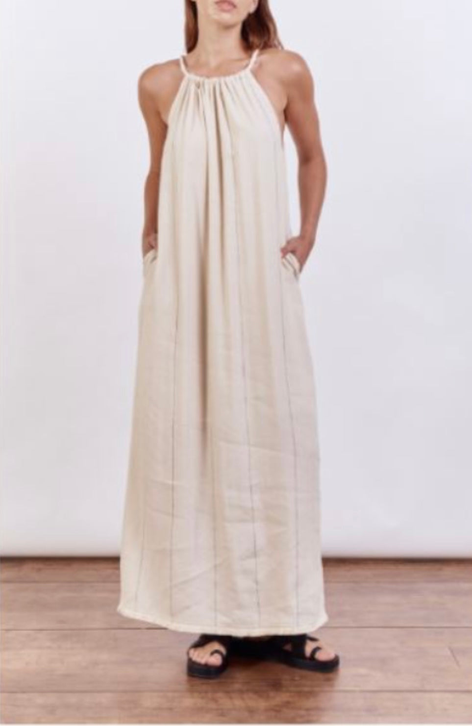 Pinstripe Linen Dress