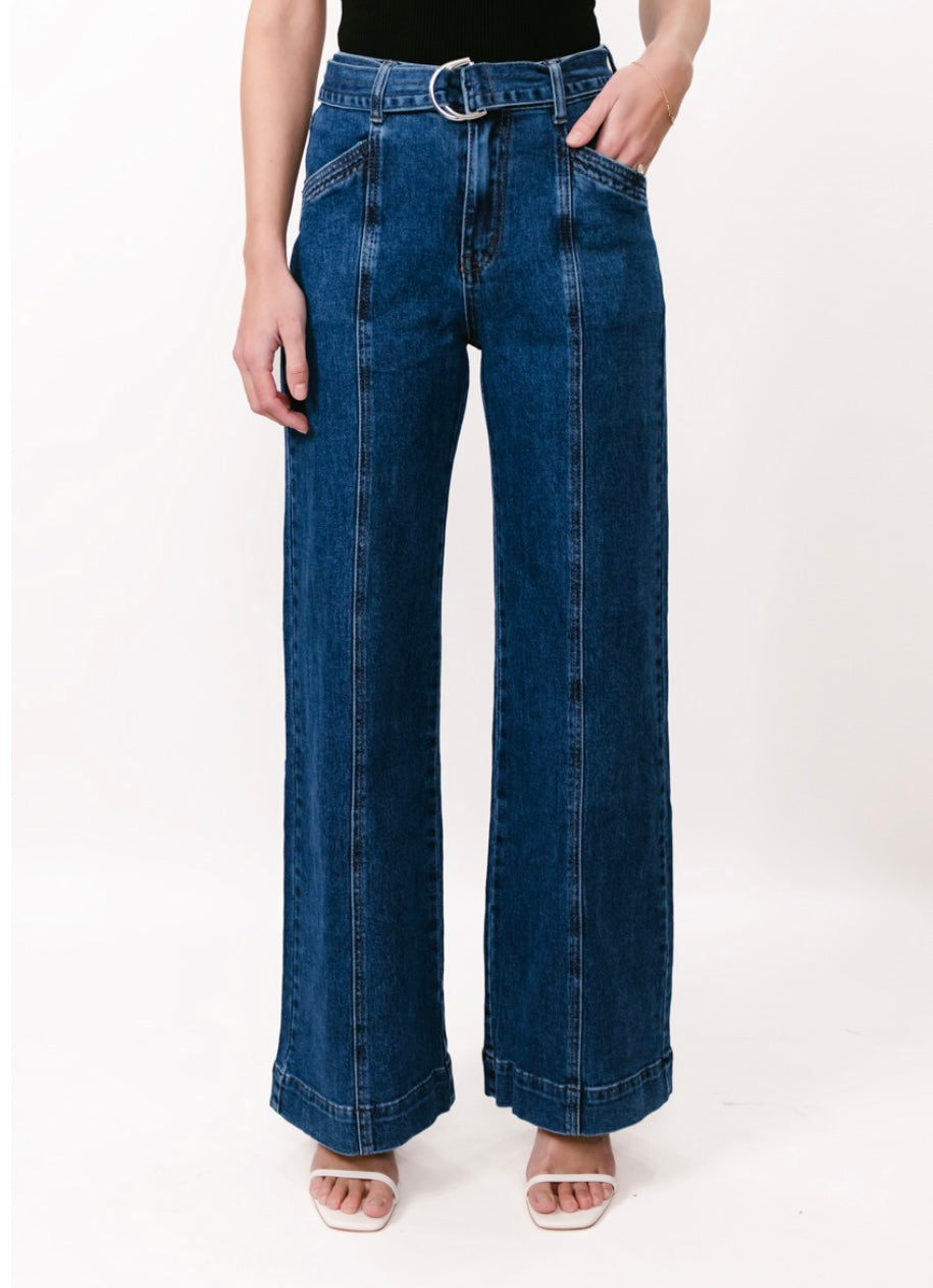 Wide Leg Jeans - Dark