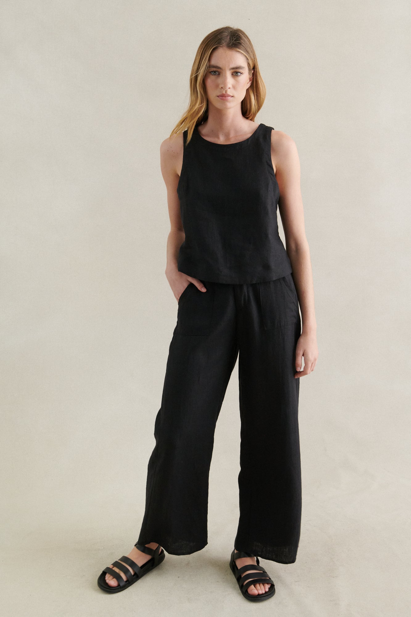 Jude Linen Pants - Black